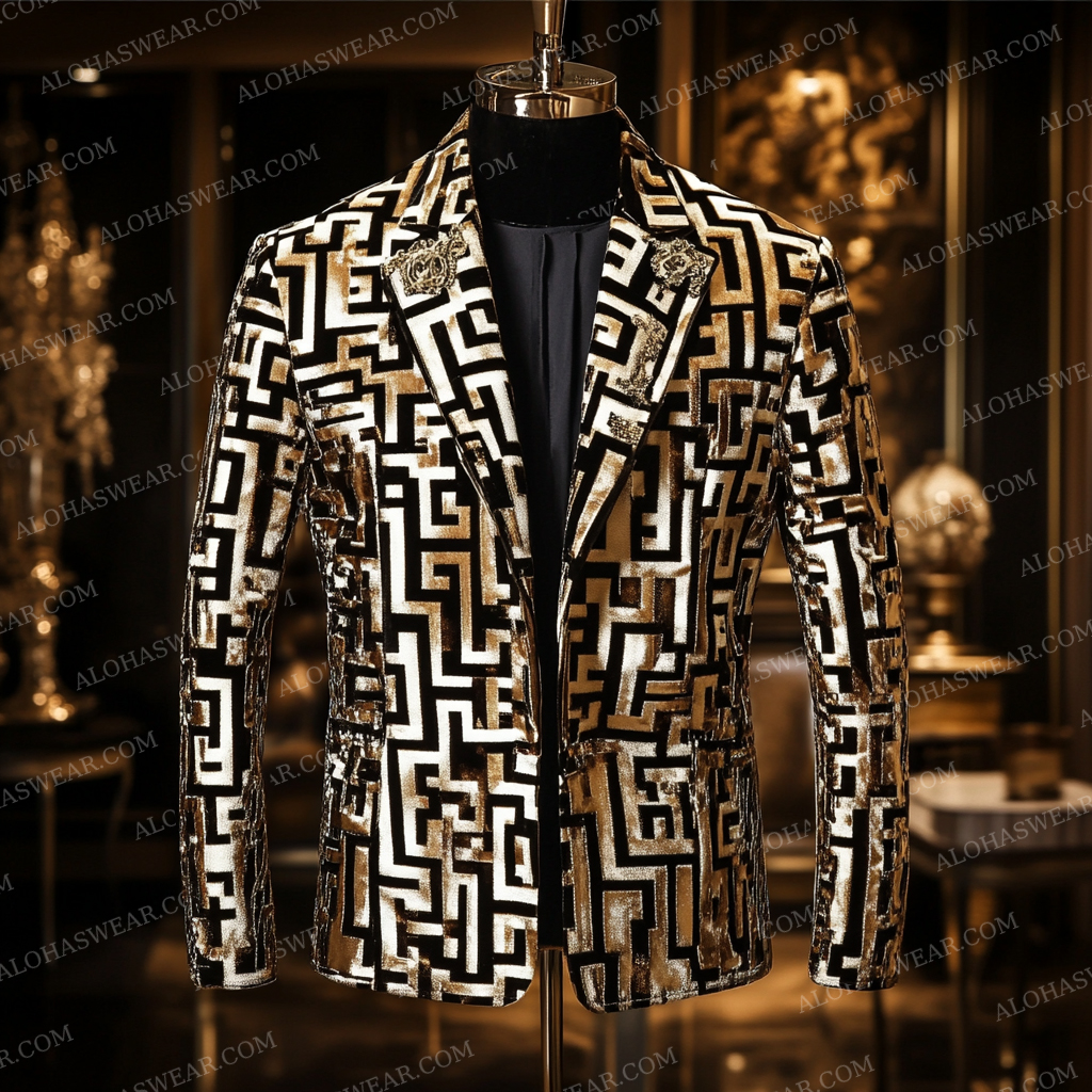 Luxury Suit Jacket Greek Key Limited sale Fashion Men's High quality