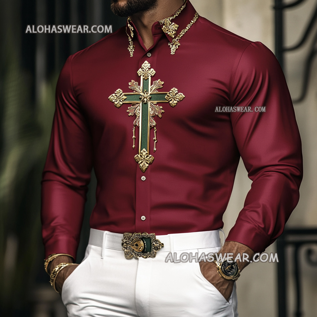 St. Patrick's Cross Men's Fashion Shirt high quality