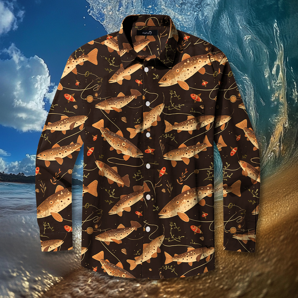 Fish fishing season Elegant Luxury men's fashion high quality Suits shirt