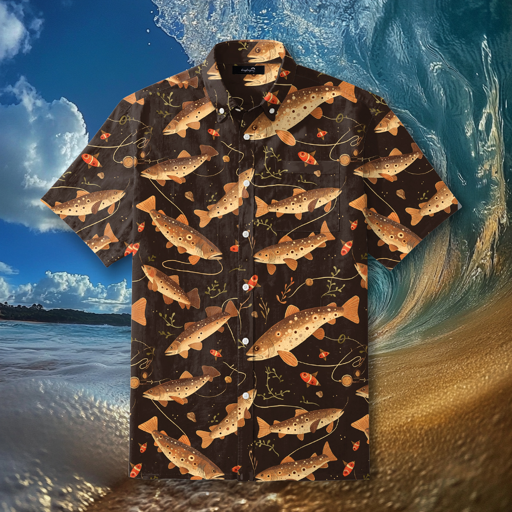 Fish fishing season Elegant Luxury men's fashion high quality Suits shirt