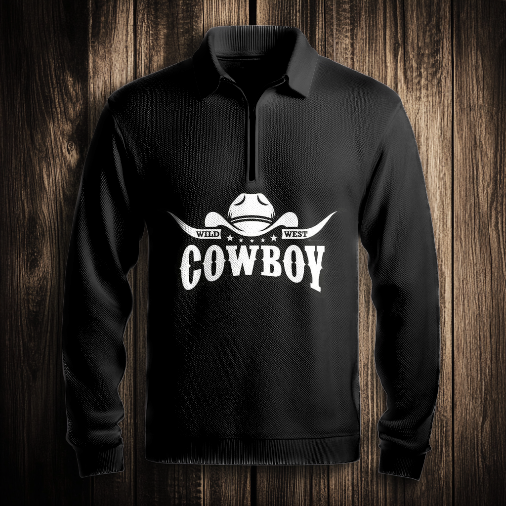 Western Half zip Sweater Sweatshirt Men‘s Fashion 