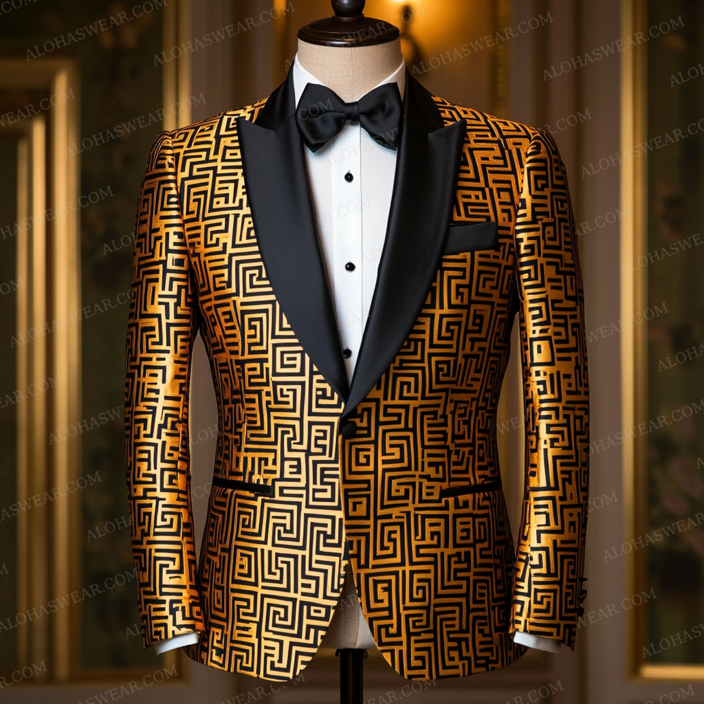 Luxury Suit Jacket Greek Key Limited sale Fashion Men's High quality