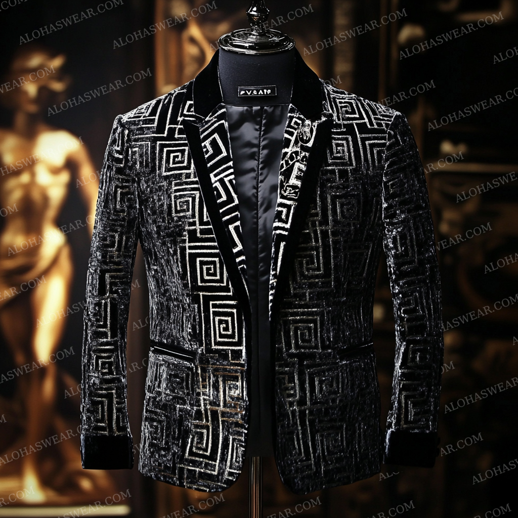 Luxury Suit Jacket Greek Key Limited sale Fashion Men's High quality