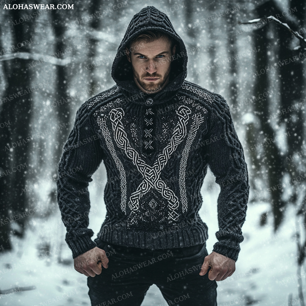 Western Viking Sweater Sweatshirt Men‘s Fashion 