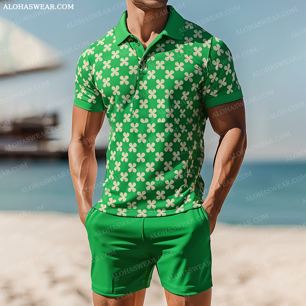 Polo Shirt Set short sleeve high quality high elasticity