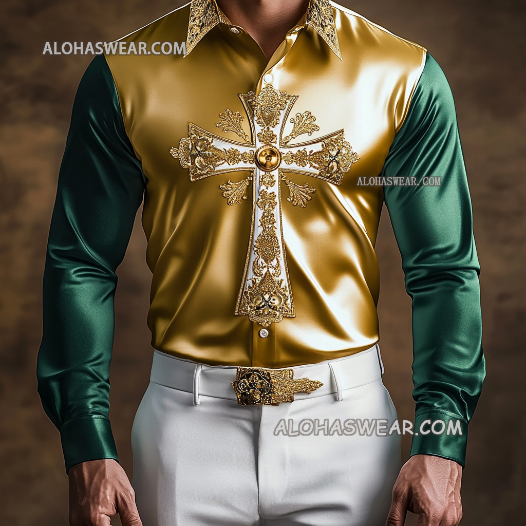 St. Patrick's Cross Men's Fashion Shirt high quality
