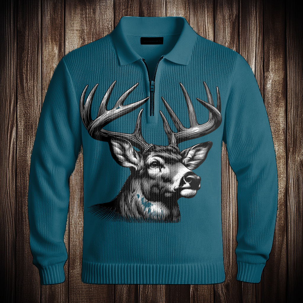 Western Half zip Sweater Sweatshirt Men‘s Fashion 