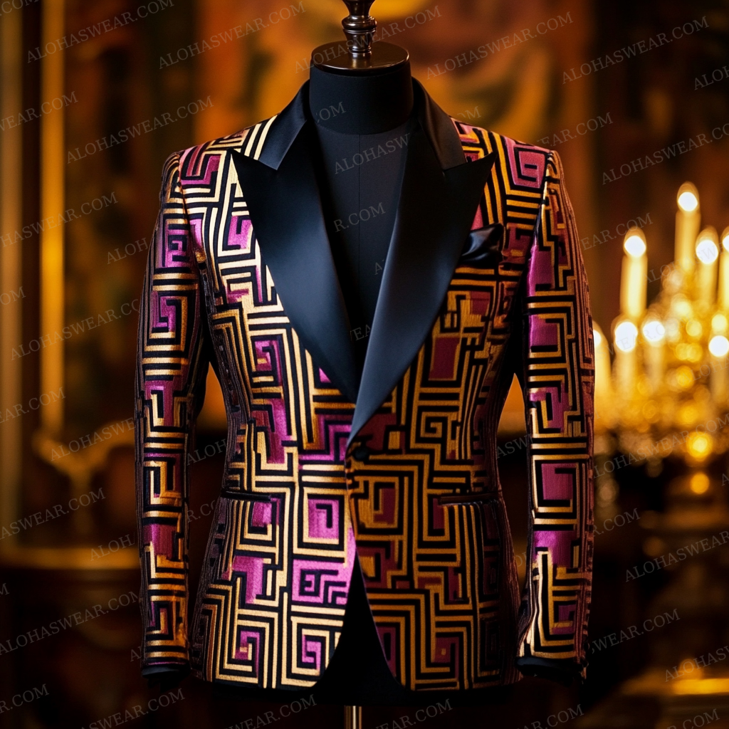 Luxury Suit Jacket Greek Key Limited sale Fashion Men's High quality
