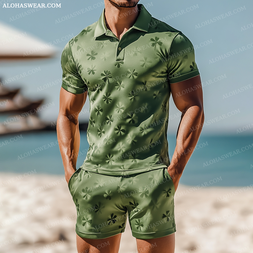 Polo Shirt Set short sleeve high quality high elasticity