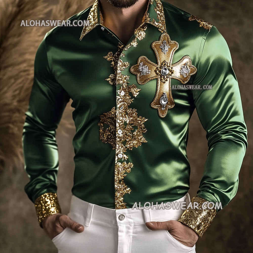 St. Patrick's Cross Men's Fashion Shirt high quality