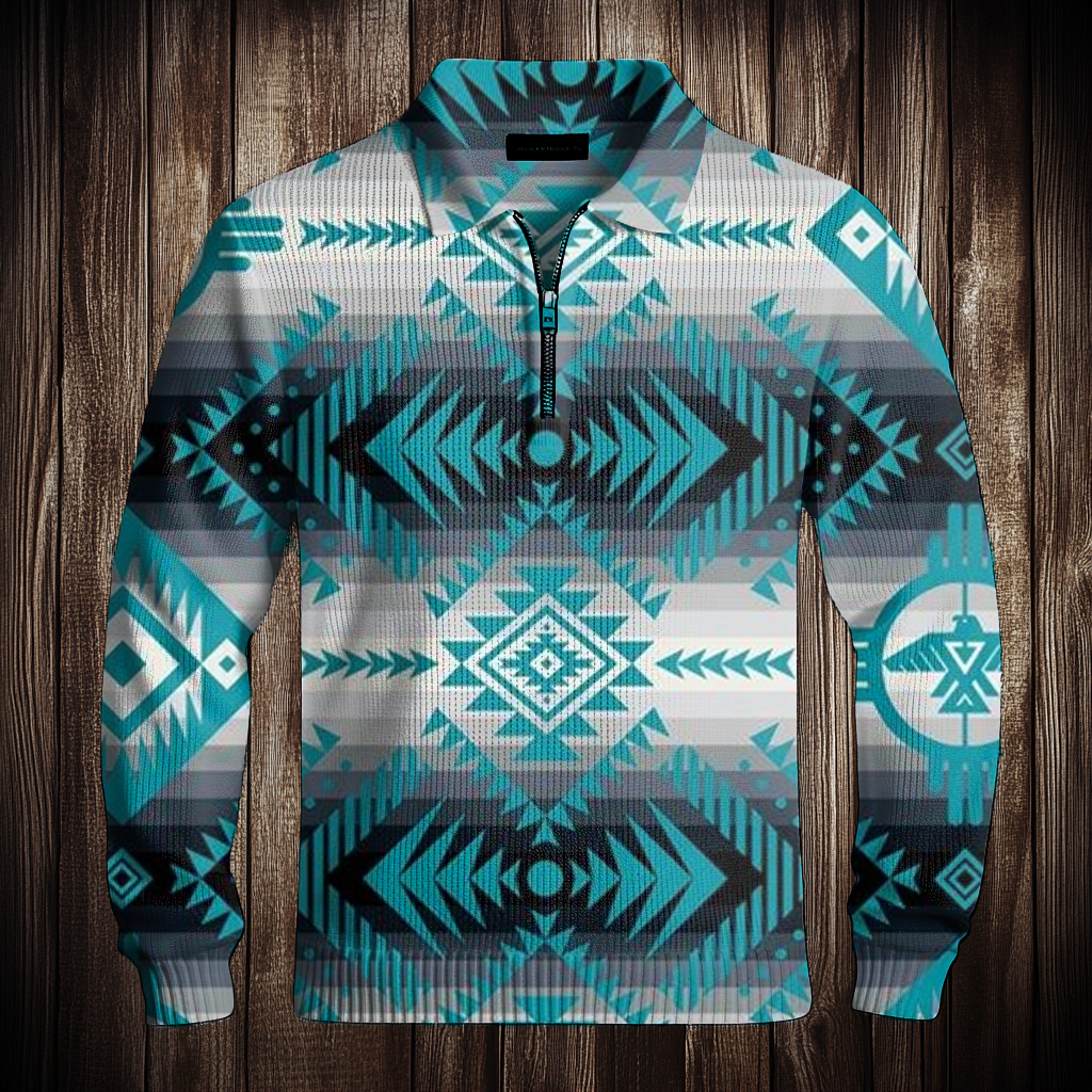 Western Half zip Sweater Sweatshirt Men‘s Fashion 