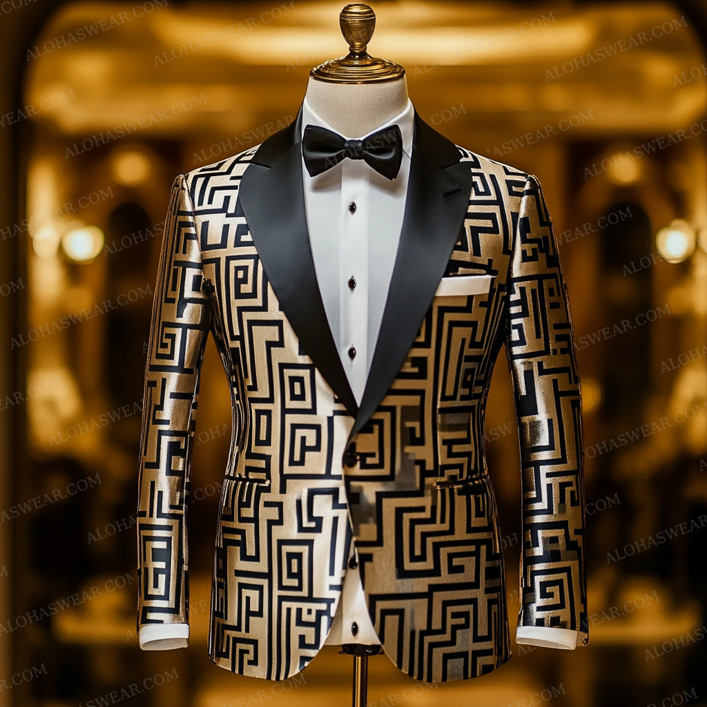 Luxury Suit Jacket Greek Key Limited sale Fashion Men's High quality