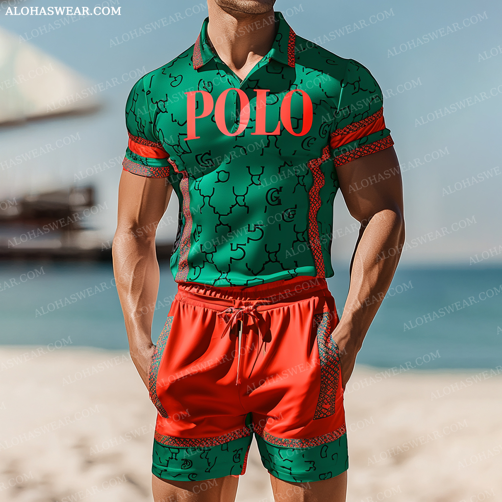 Polo Shirt Set short sleeve high quality high elasticity