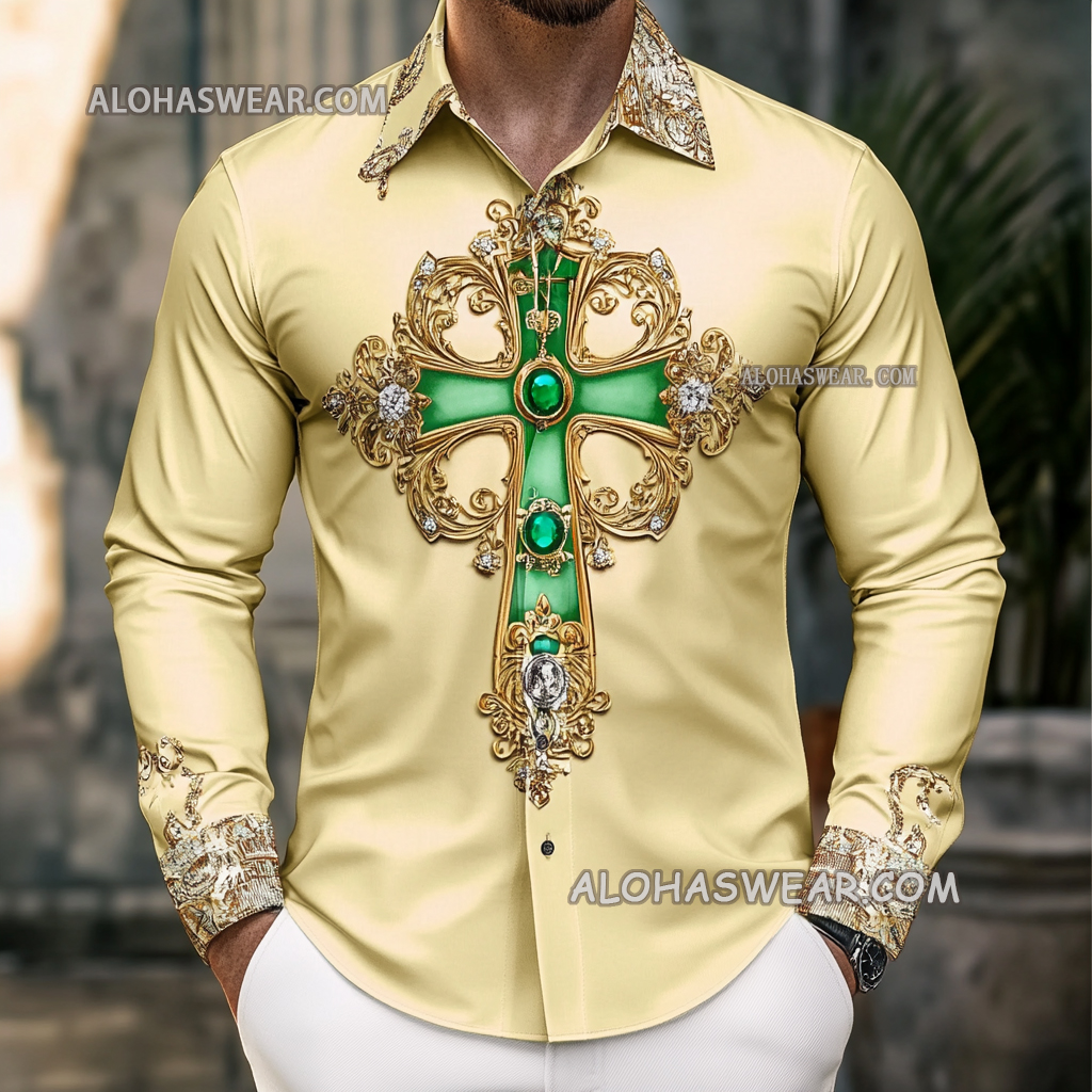 St. Patrick's Cross Men's Fashion Shirt high quality