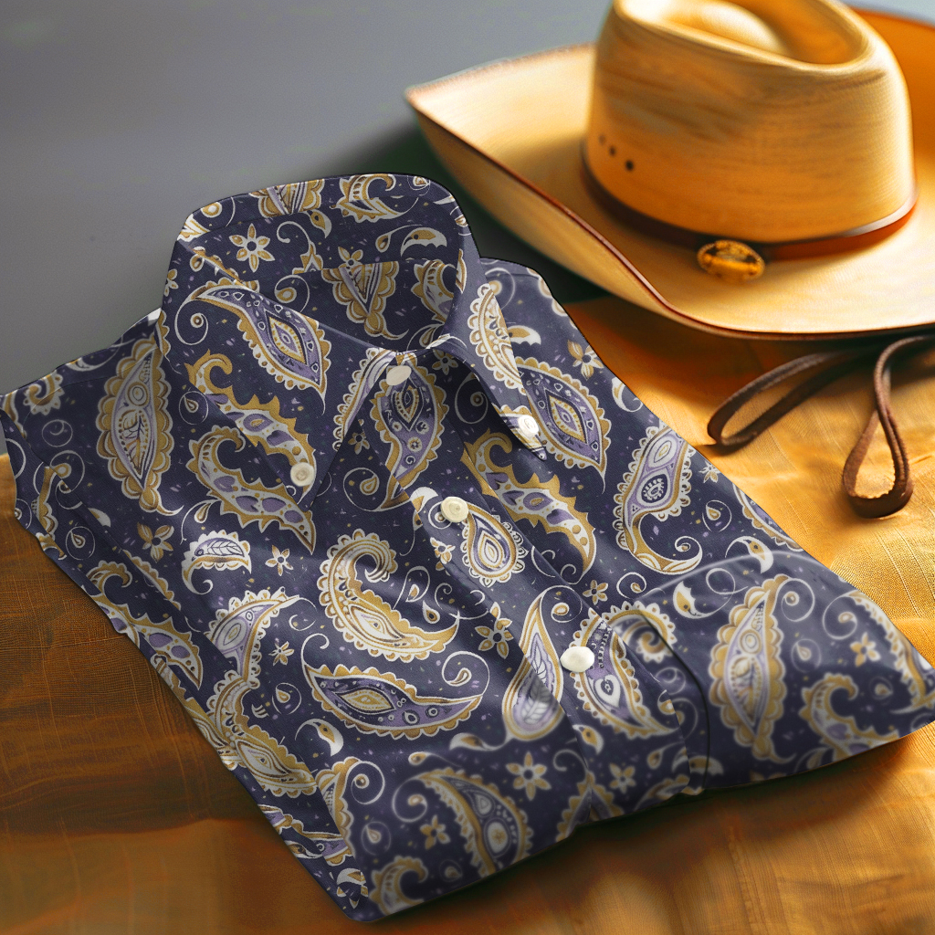 Paisley Western Styles Men fashion 100% Cotton Shirt Premium Fabric