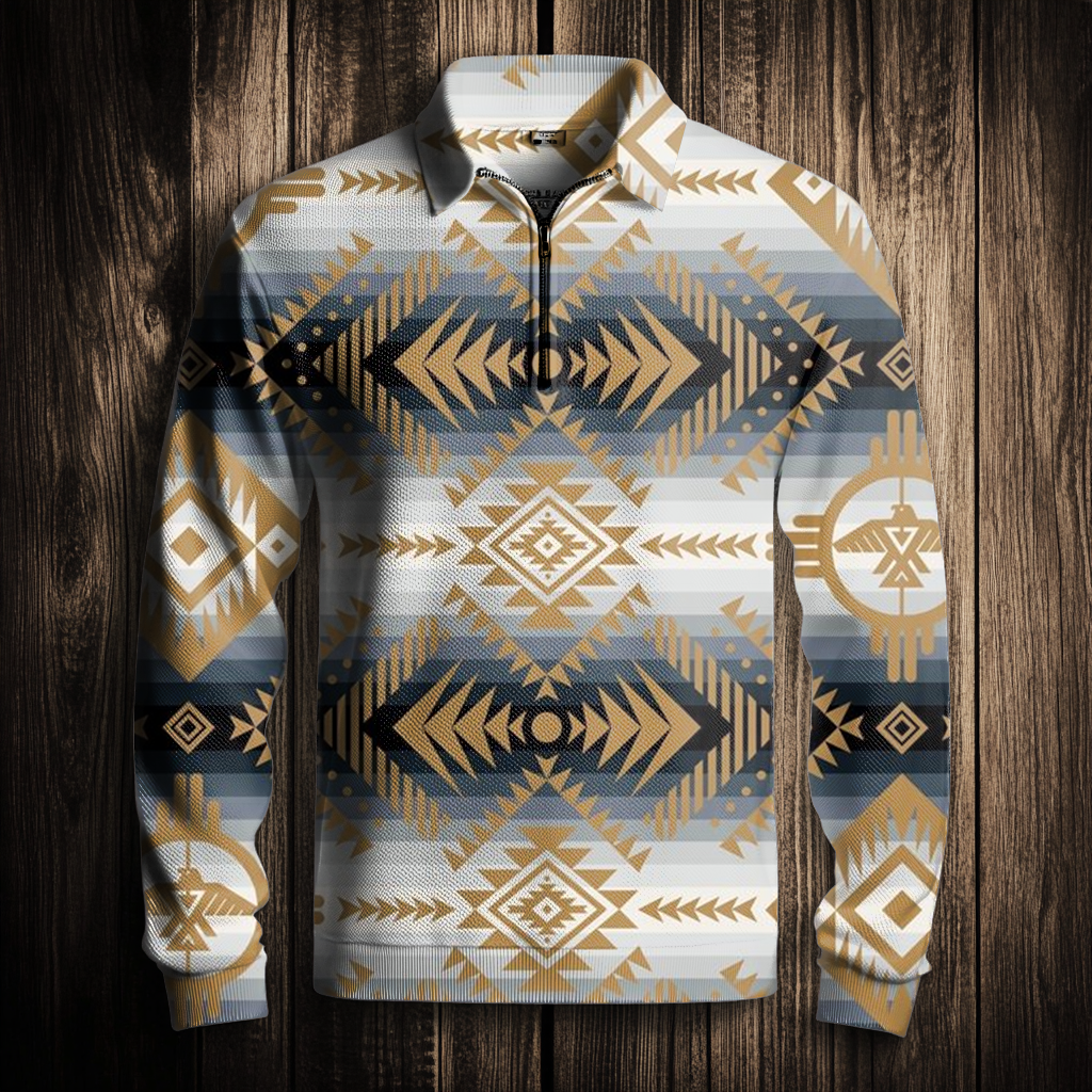 Western Half zip Sweater Sweatshirt Men‘s Fashion 