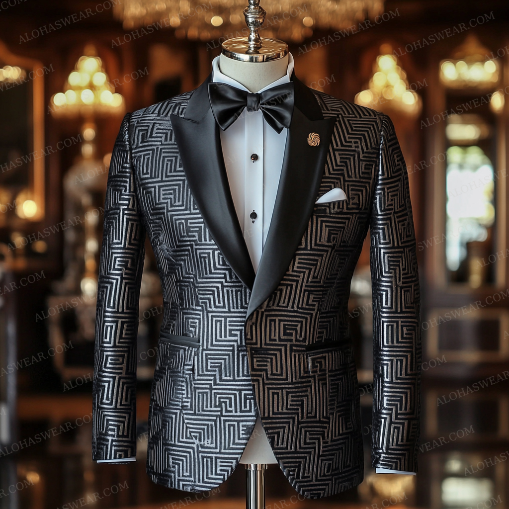 Luxury Suit Jacket Greek Key Limited sale Fashion Men's High quality