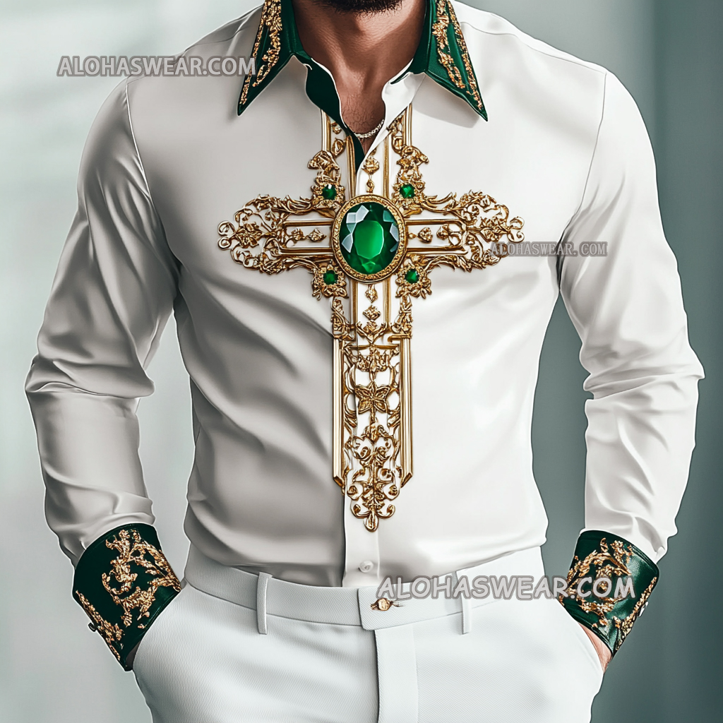 St. Patrick's Cross Men's Fashion Shirt high quality