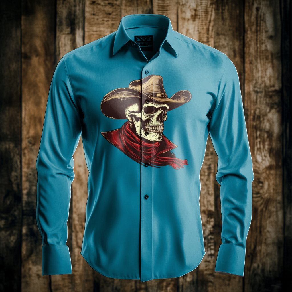 Western Styles Aztec Long Sleeve Shirt High Elasticity 