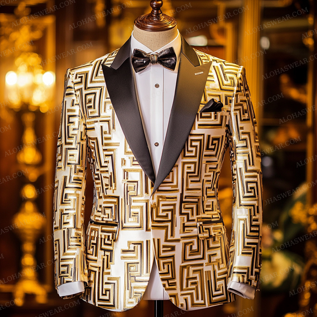 Luxury Suit Jacket Greek Key Limited sale Fashion Men's High quality