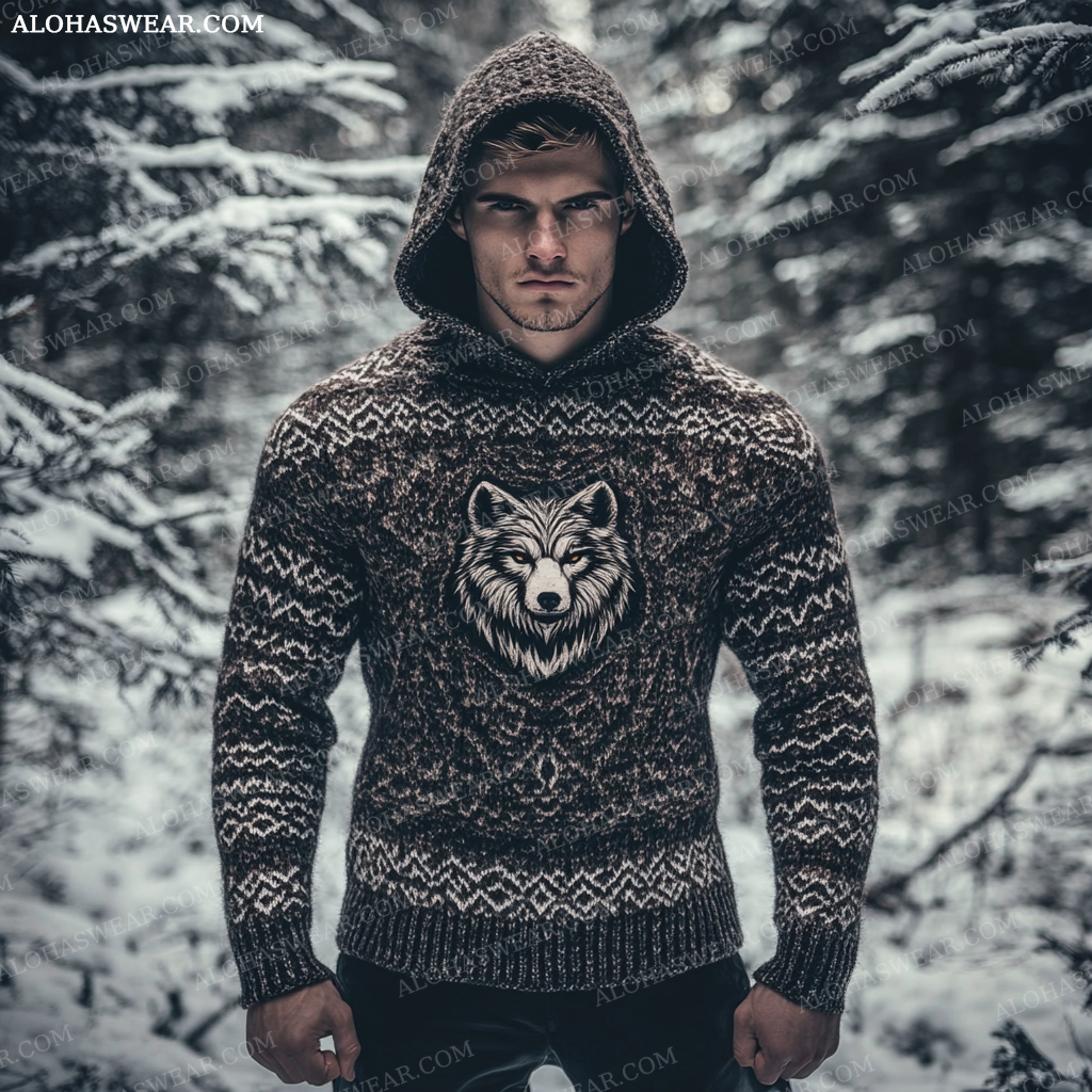 Western Viking Sweater Sweatshirt Men‘s Fashion 