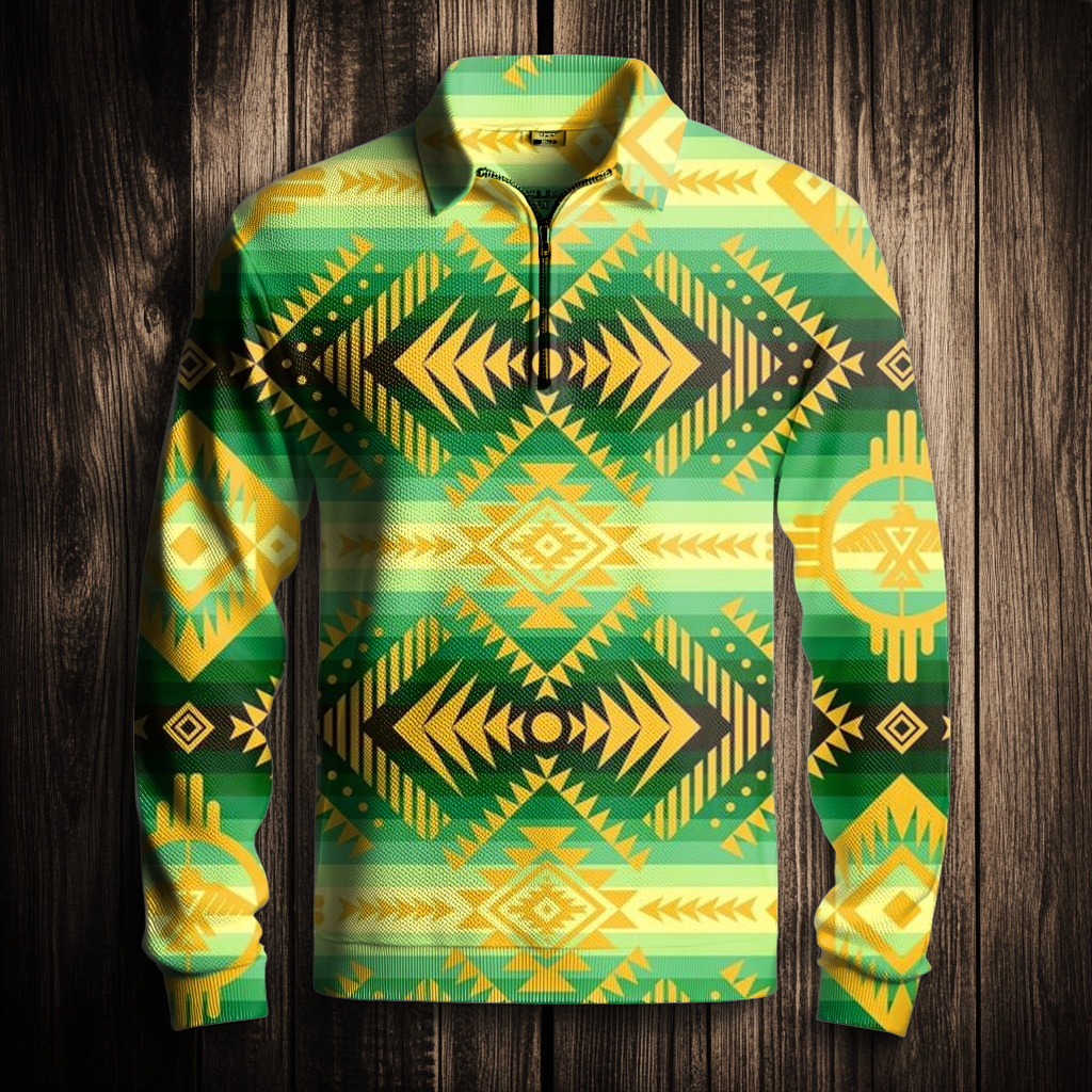 Western Half zip Sweater Sweatshirt Men‘s Fashion 