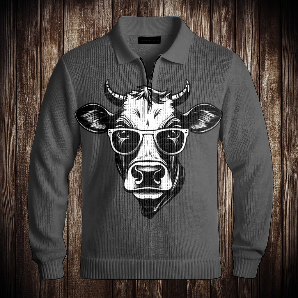 Western Half zip Sweater Sweatshirt Men‘s Fashion 