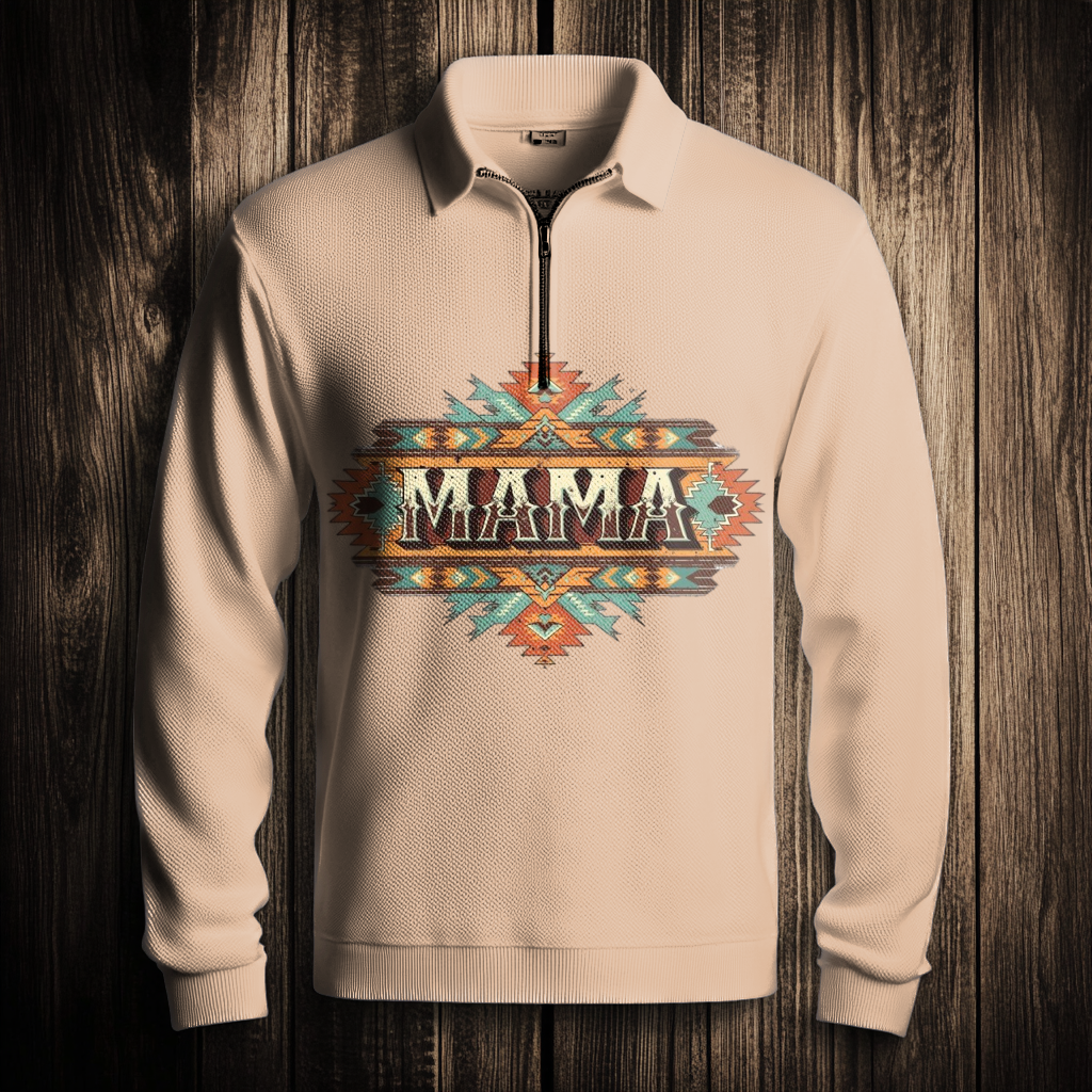 Western Half zip Sweater Sweatshirt Men‘s Fashion 