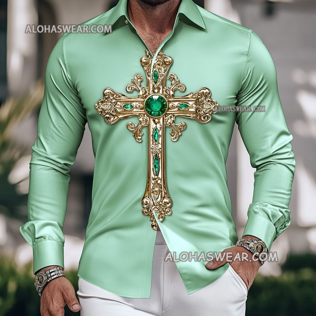 St. Patrick's Cross Men's Fashion Shirt high quality