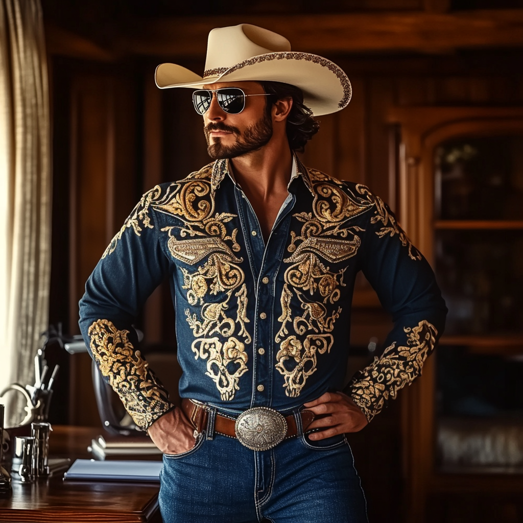 Most popular recommended styles Western Styles Premium High Elasticity Long Sleeve Shirt