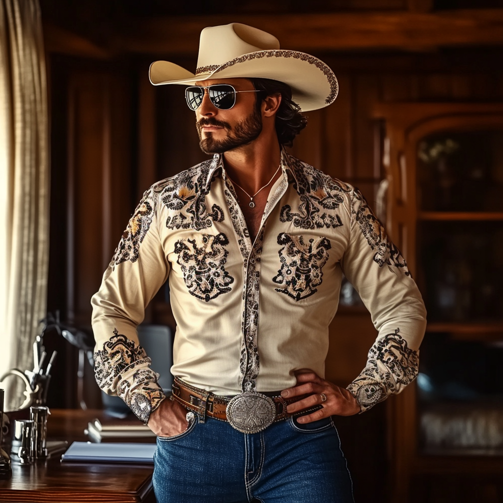 Most popular recommended styles Western Styles Premium High Elasticity Long Sleeve Shirt
