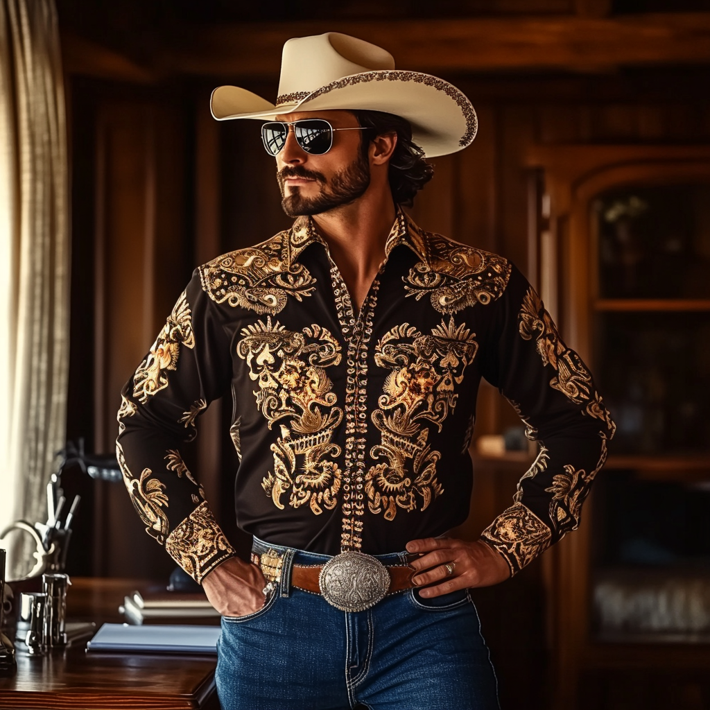 Most popular recommended styles Western Styles Premium High Elasticity Long Sleeve Shirt