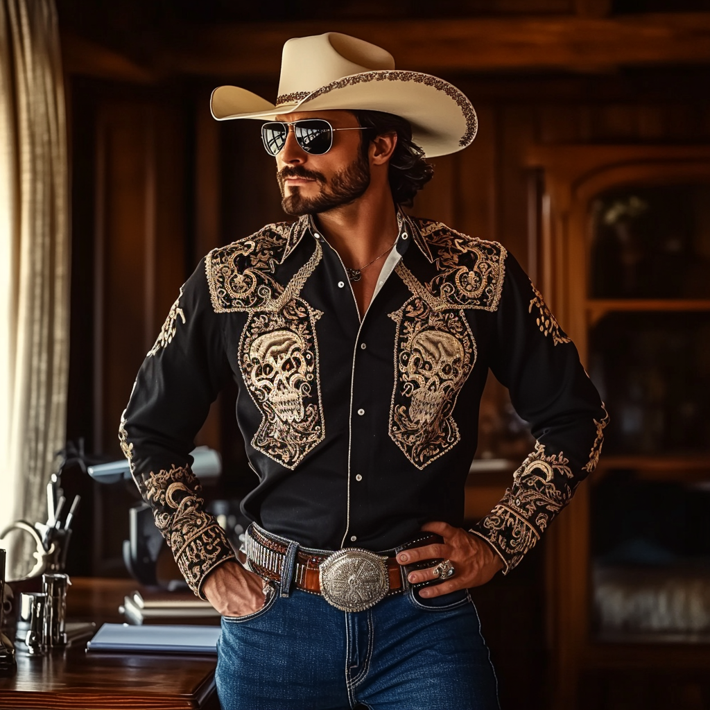 Most popular recommended styles Western Styles Premium High Elasticity Long Sleeve Shirt