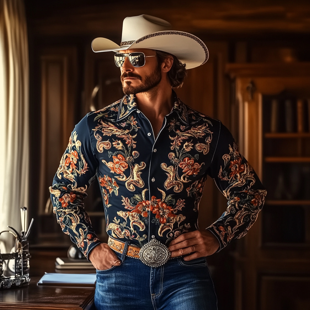 Most popular recommended styles Western Styles Premium High Elasticity Long Sleeve Shirt
