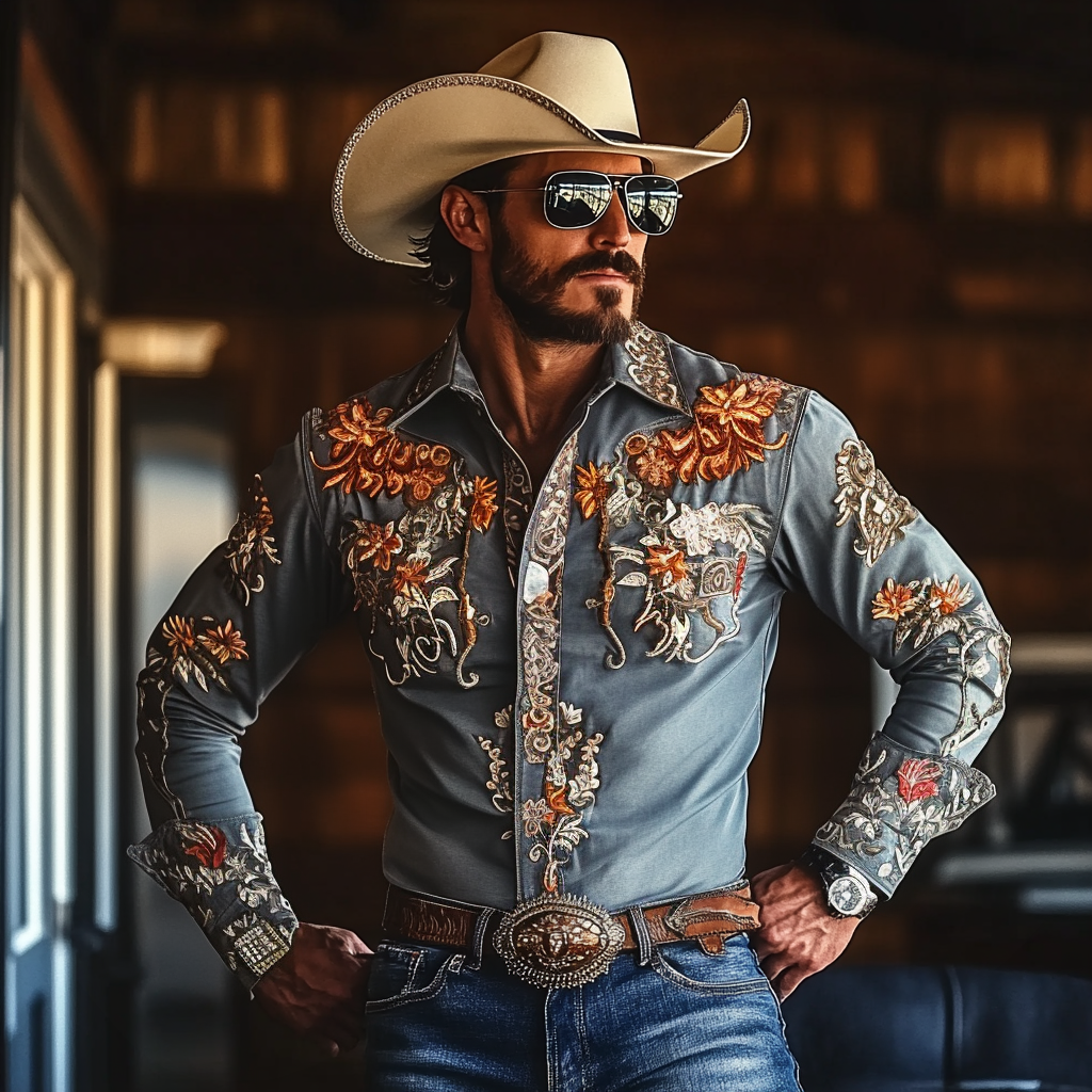 Most popular recommended styles Western Styles Premium High Elasticity Long Sleeve Shirt