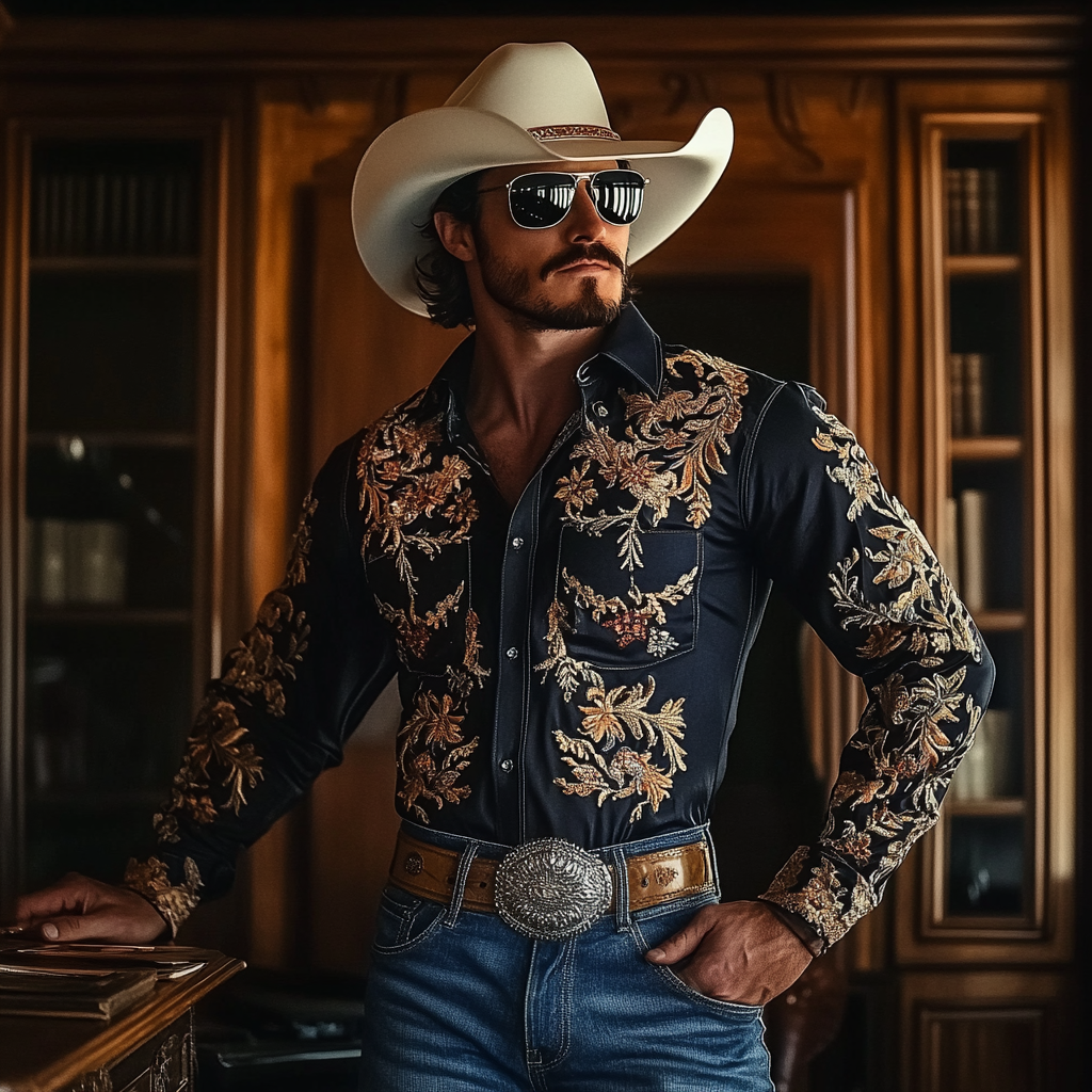 Most popular recommended styles Western Styles Premium High Elasticity Long Sleeve Shirt