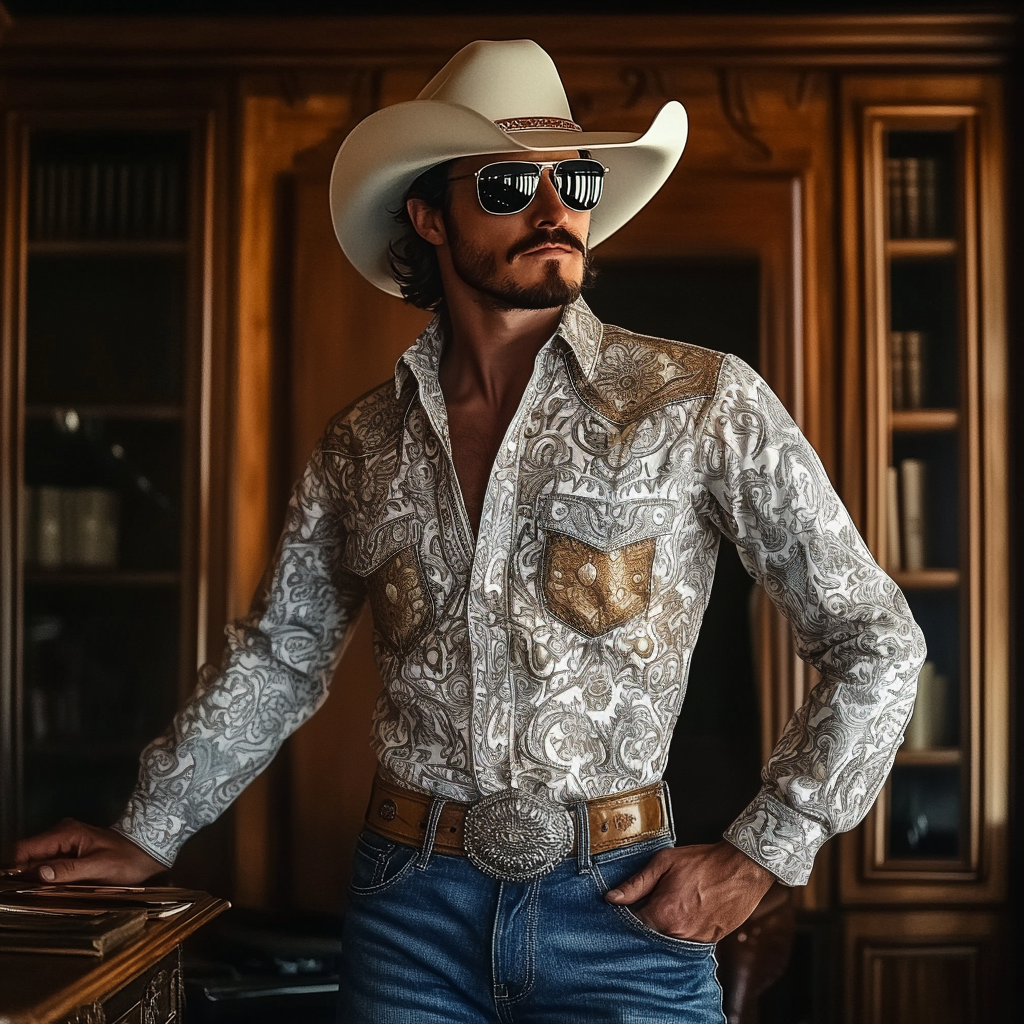 Most popular recommended styles Western Styles Premium High Elasticity Long Sleeve Shirt