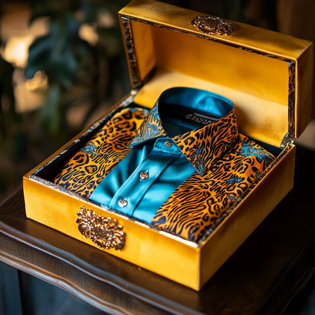 Leopard Luxury men's fashion high quality Suits shirt