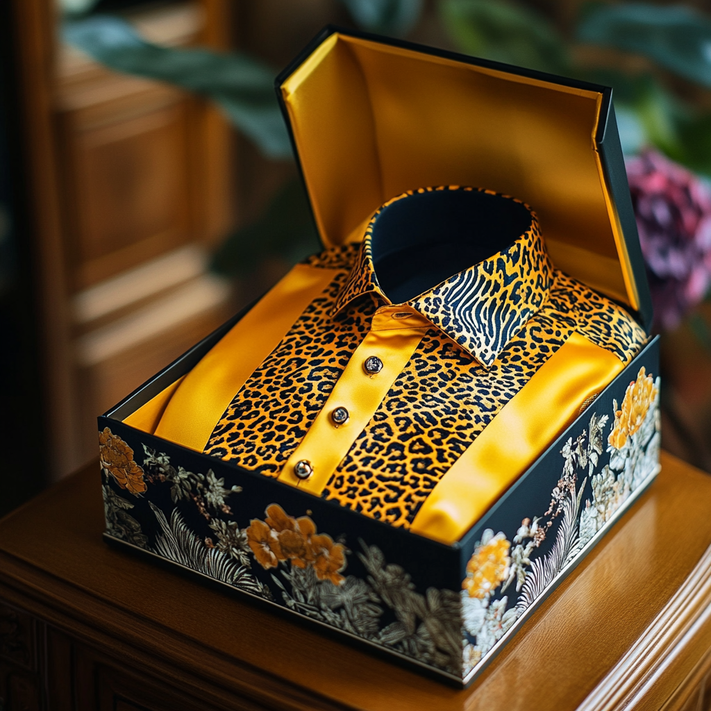 Leopard Luxury men's fashion high quality Suits shirt