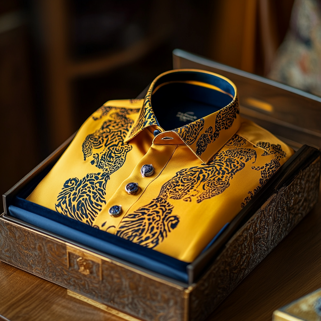 Leopard Luxury men's fashion high quality Suits shirt