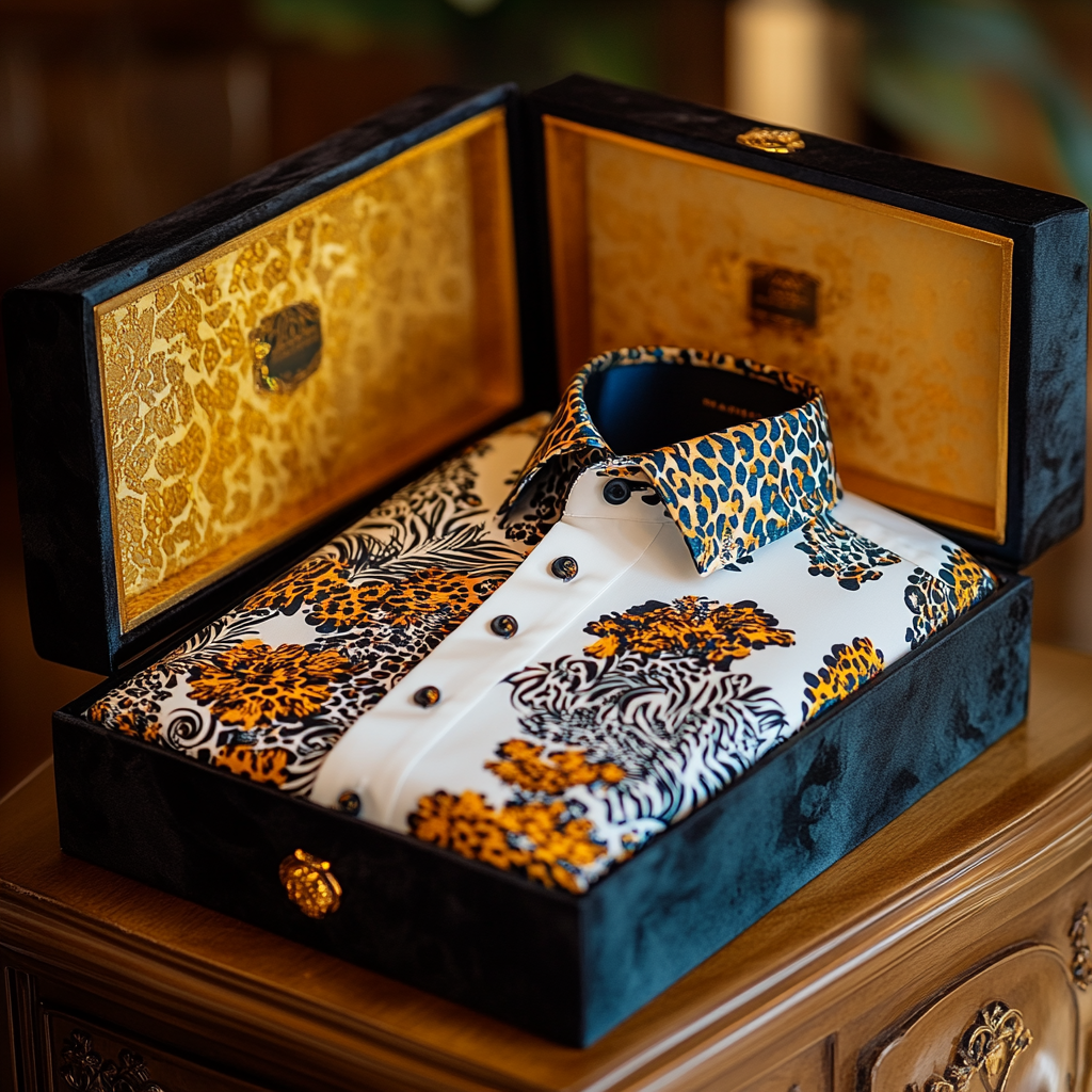 Leopard Luxury men's fashion high quality Suits shirt