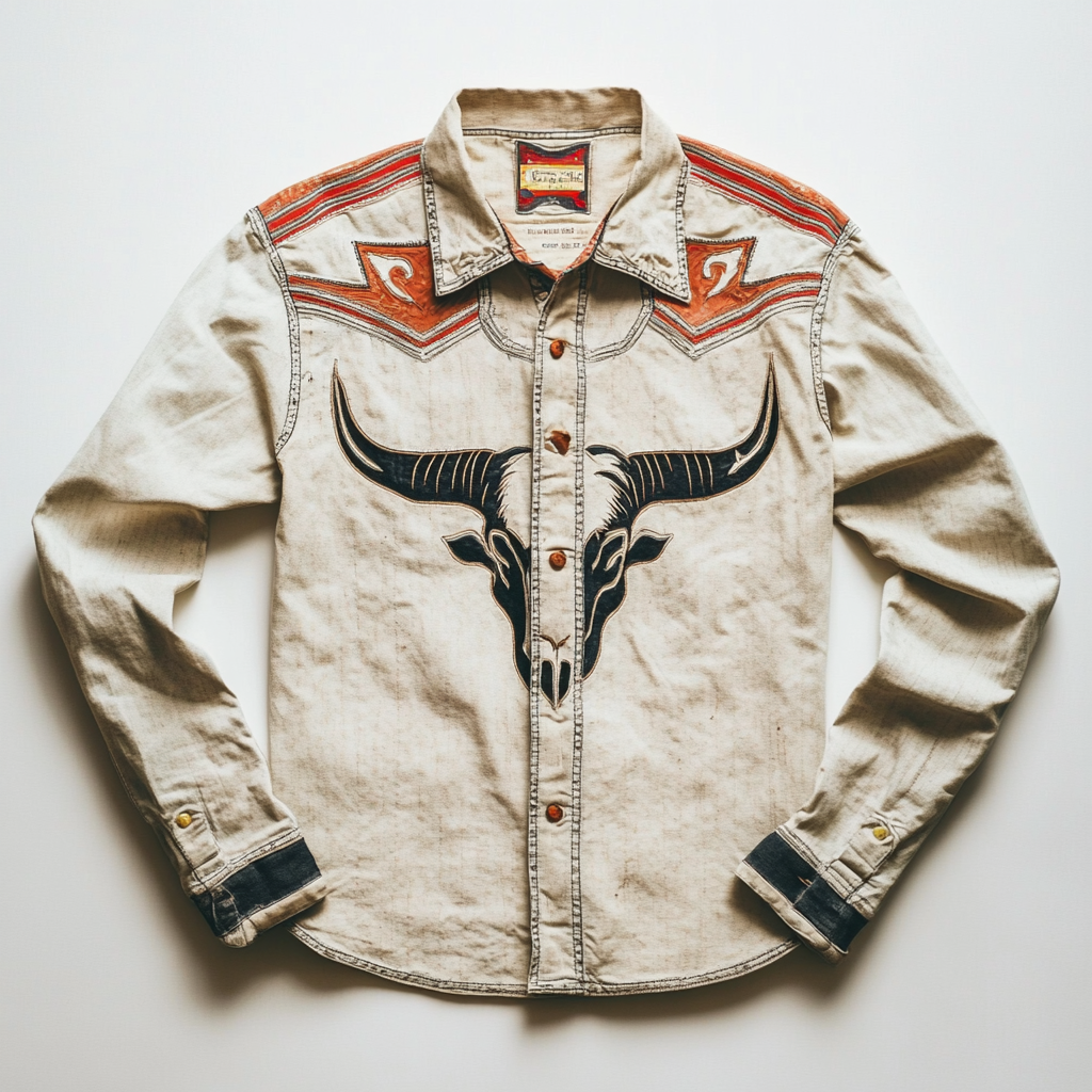 Country style Western Long Shirt High quality High elasticity