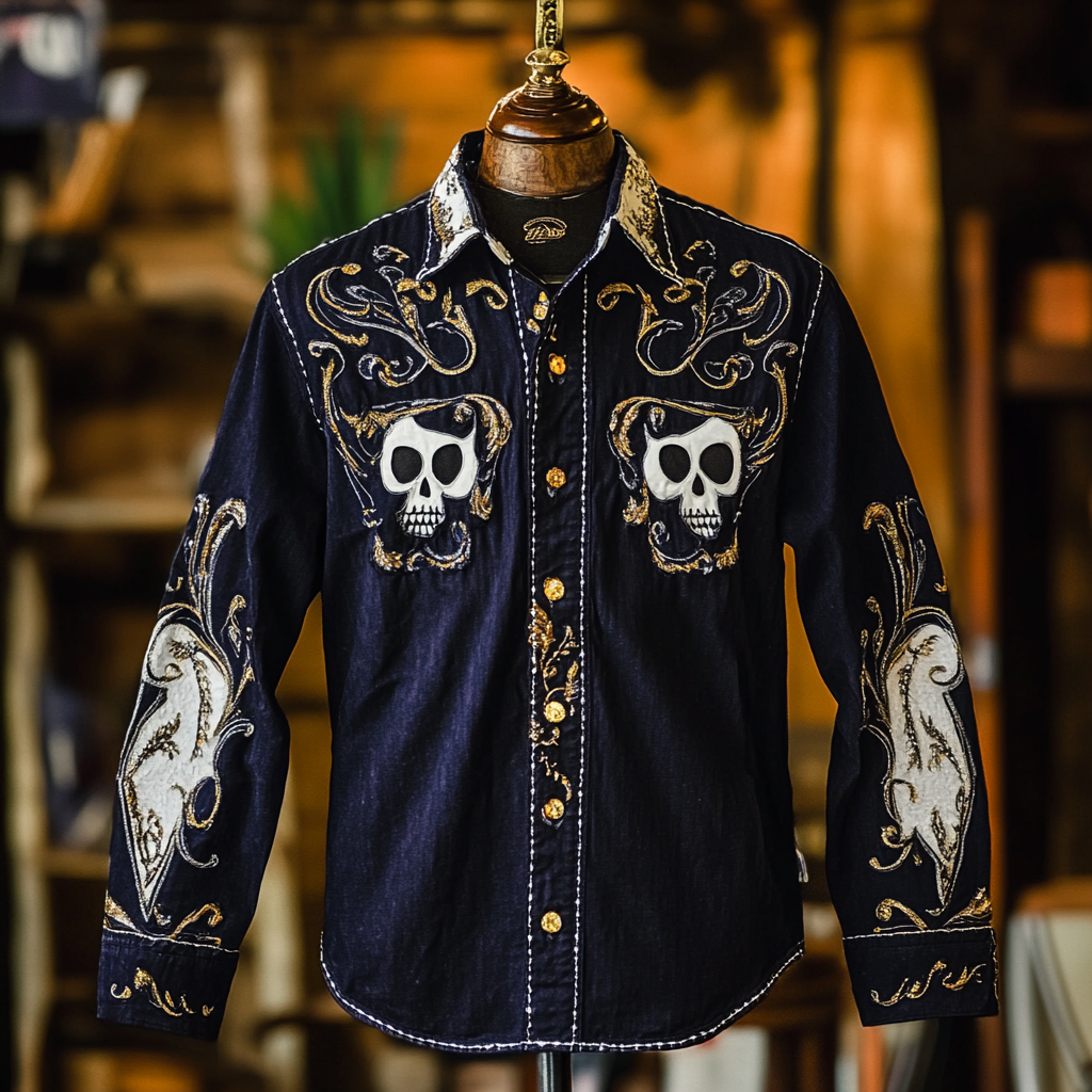 Mardi Gras Western Long Shirt High quality High elasticity