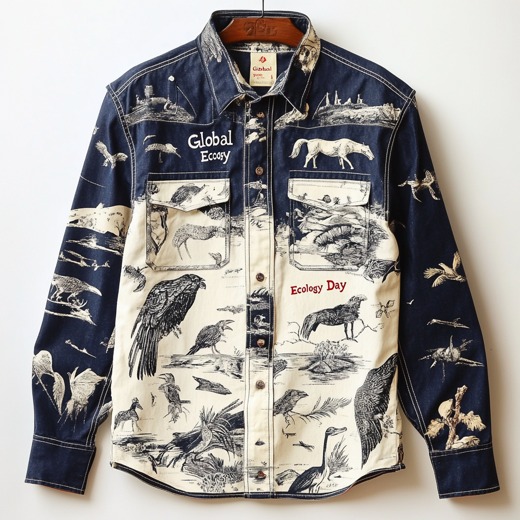 Earth Ecology Day theme Western Long Shirt High quality High elasticity