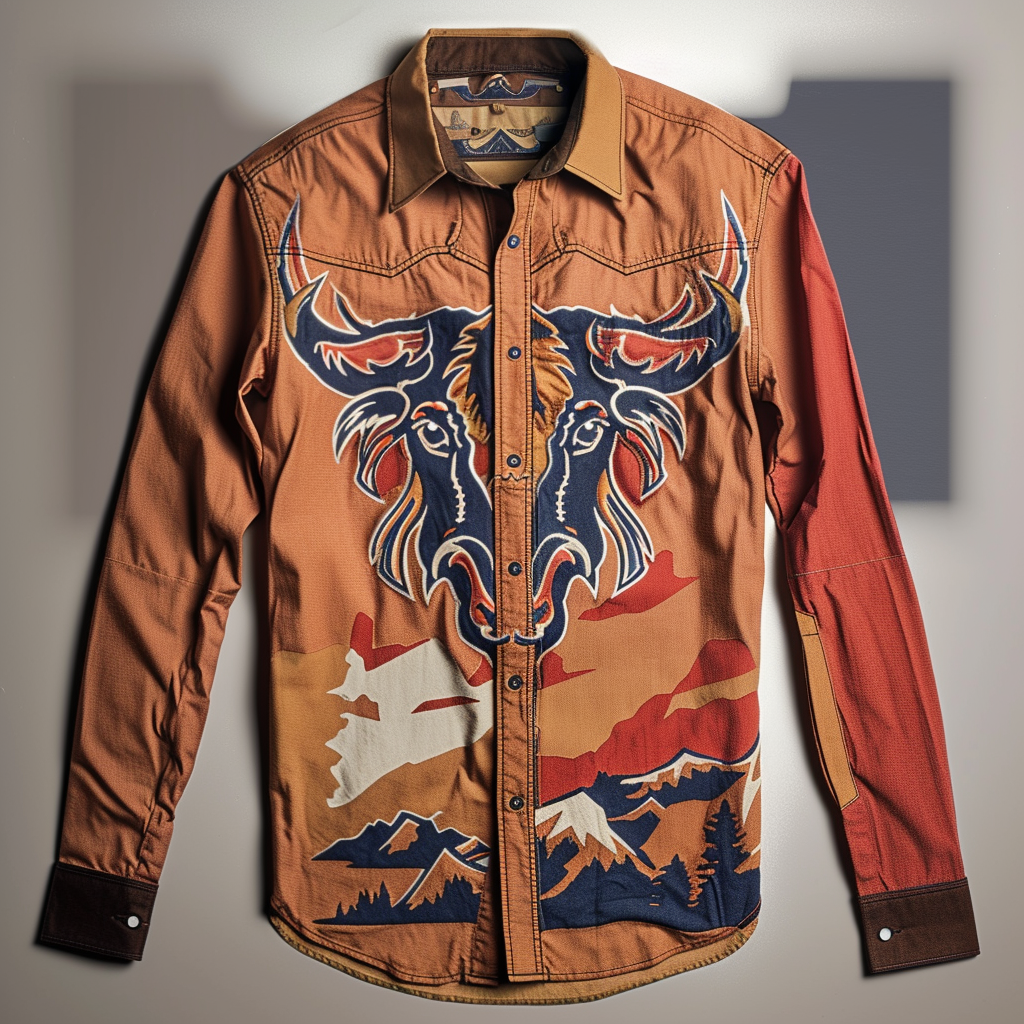 Country style Western Long Shirt High quality High elasticity