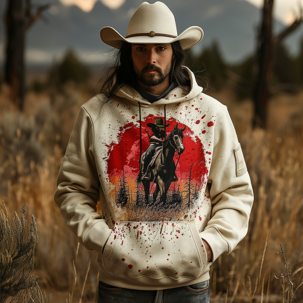 Cowboy western hoodies 100%Cotton high quality high elasticity