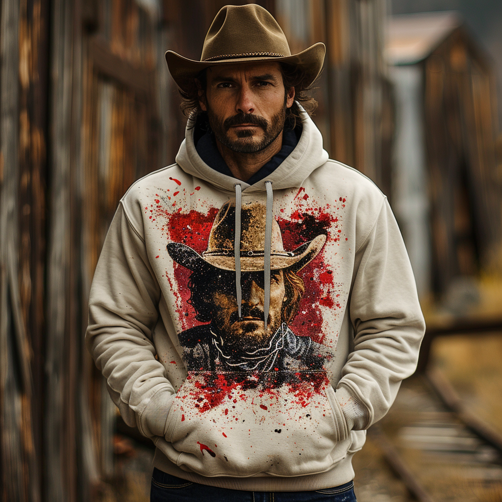 Cowboy western hoodies 100%Cotton high quality high elasticity