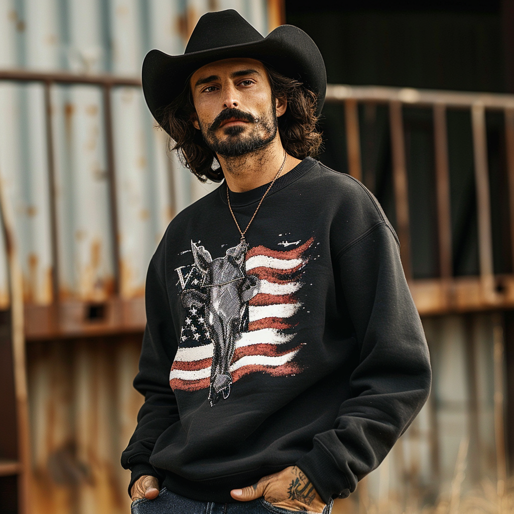 American western hoodies 100%Cotton high quality high elasticity