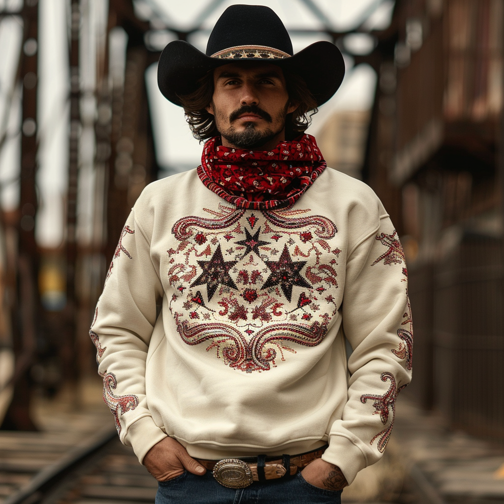 Cowboy western hoodies 100%Cotton high quality high elasticity