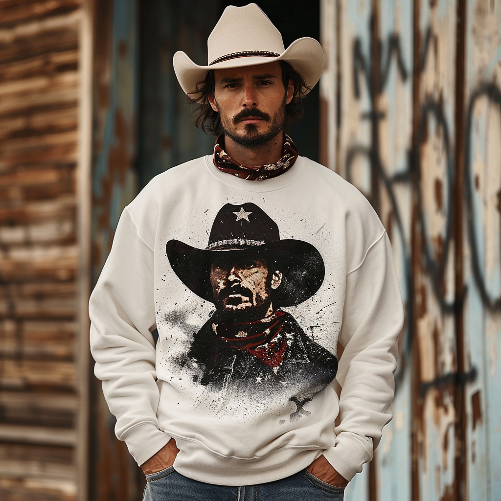 Cowboy western hoodies 100%Cotton high quality high elasticity